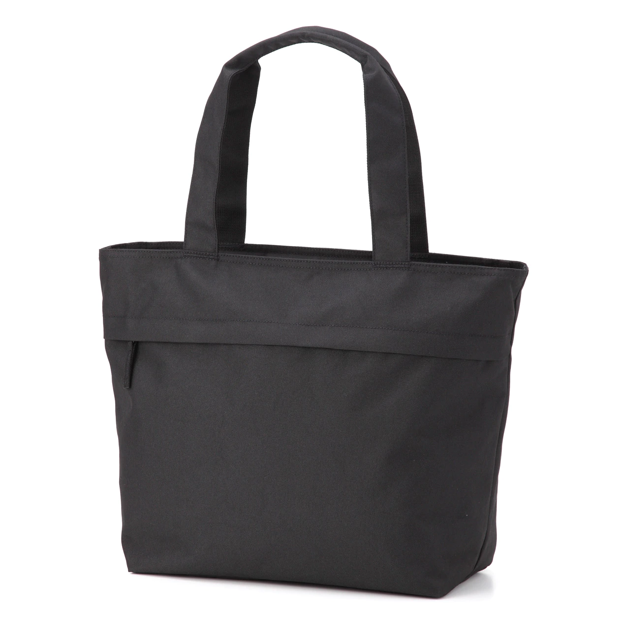 Black polyester tote bag